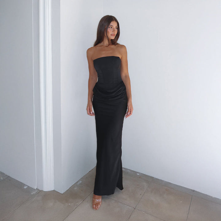 Améline™ | Korsettad Satin Klänning