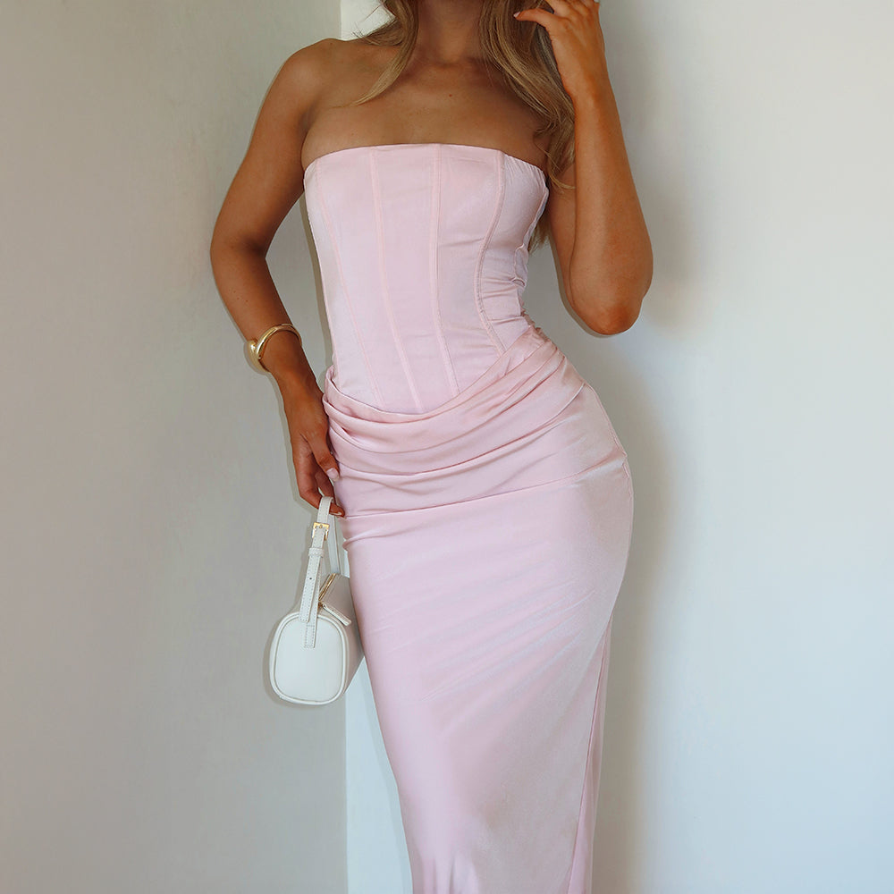 Améline™ | Korsettad Satin Klänning