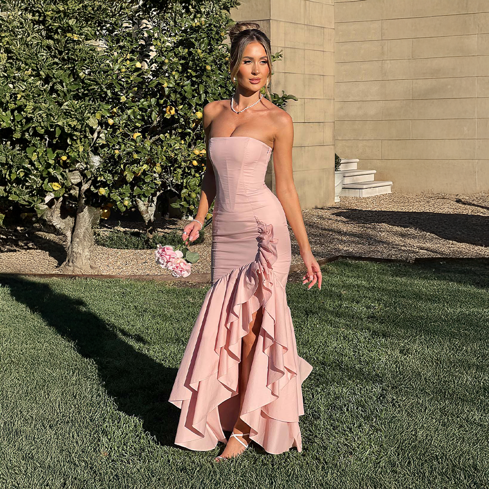 Léna™ | Volangklänning utan axelband