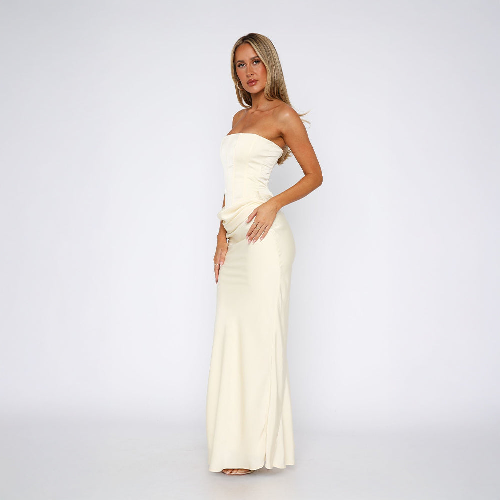 Améline™ | Korsettad Satin Klänning